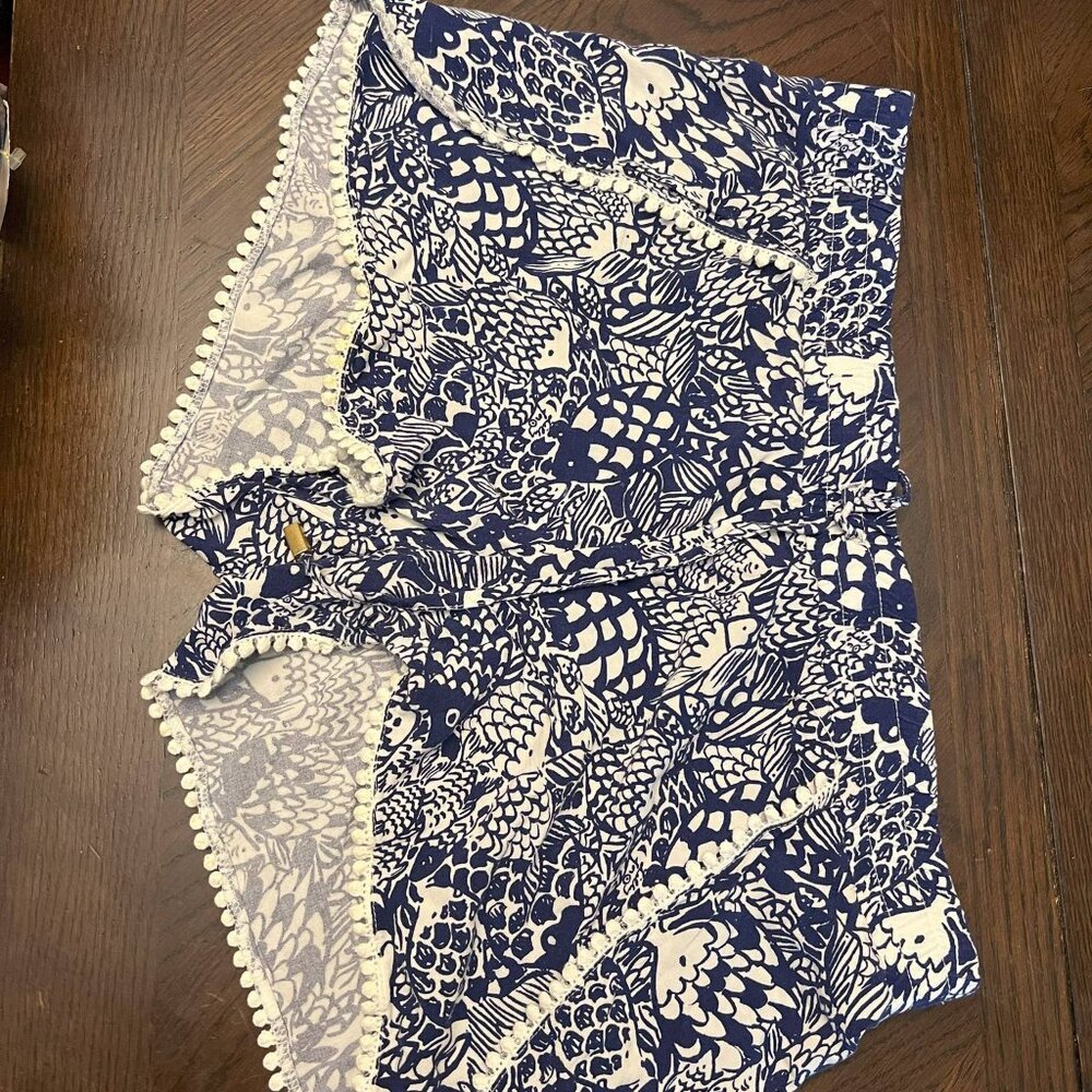 Lilly Pulitzer x Target Challis Pom Pom Shorts, size M, Swim Upstream